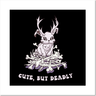 Cute but deadly Pastel Goth Jackalope Mythical Creature Posters and Art